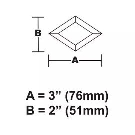 2"x 3" Diamond Glass Bevel - Pack of 10
