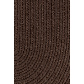 Super Area Rugs Maui Solid Braided Rug Indoor/Outdoor Washable Reversible Carpet, Brown, 2' X 3' Oval