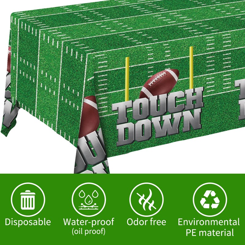 Football Theme Party Disposable Tablecloth Plastic Touchdown Table Cover for