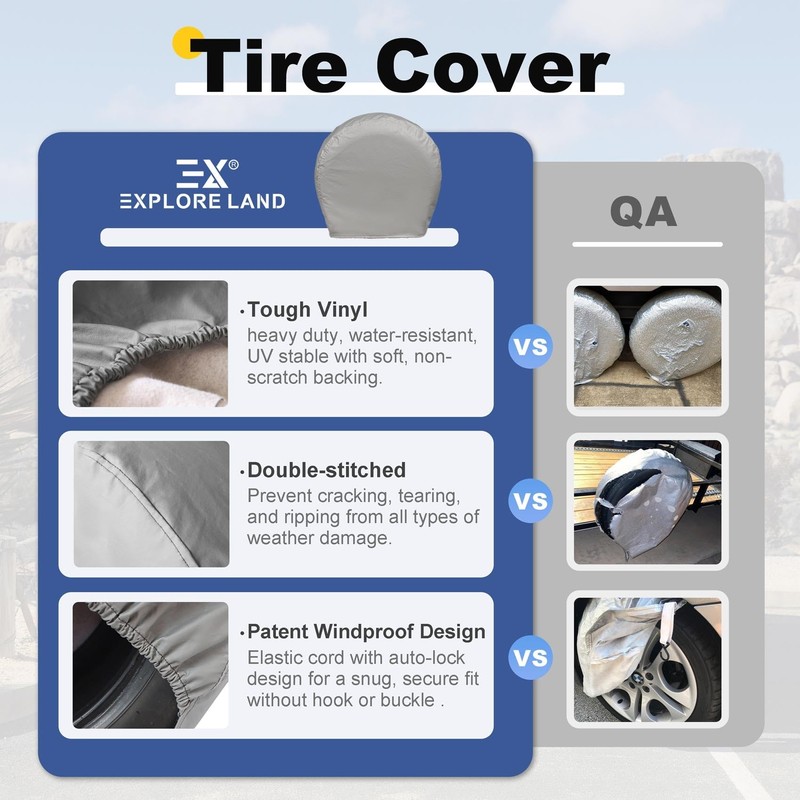 Explore Land Tire Covers 2 Pack - Tough Tire Wheel