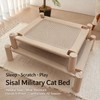 PawComfort Petbreeze Elevated Wooden Cat Bed – Sisal Scratching Mat