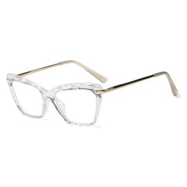 Womens Cat Eye Reading Glasses Fashion Crystal Eyewear Frame (Crystal Clear, 1.25)