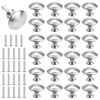 Pack of 25 Furniture Knobs, Silver, 30 mm Cupboard Knobs,