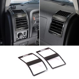 PIUGILH Side Dashboard Air Vent Trims Wind Outlet Decoration Stickers for Hummer H3 2005 20016 2007 2008 2009,Side Center Console Air Vent Frame (Black)