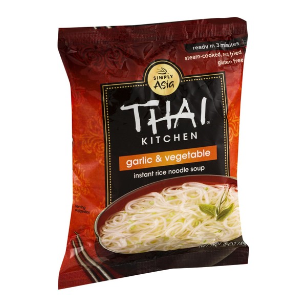 Thai Kitchen Instant Rice Noodle Soup, Garlic and Vegetables, 1.6-Ounce Unit (Pack of 12)