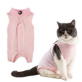 BFUZXY Cat Body Recovery Suit, Body Cat After Surgery, Cat Clothes, Castration Bodysuit Cat Suit, Cat Body Castration Cat, Medical Pet Shirt for Cats for Abdominal Wounds or Skin Diseases (Pink, S)