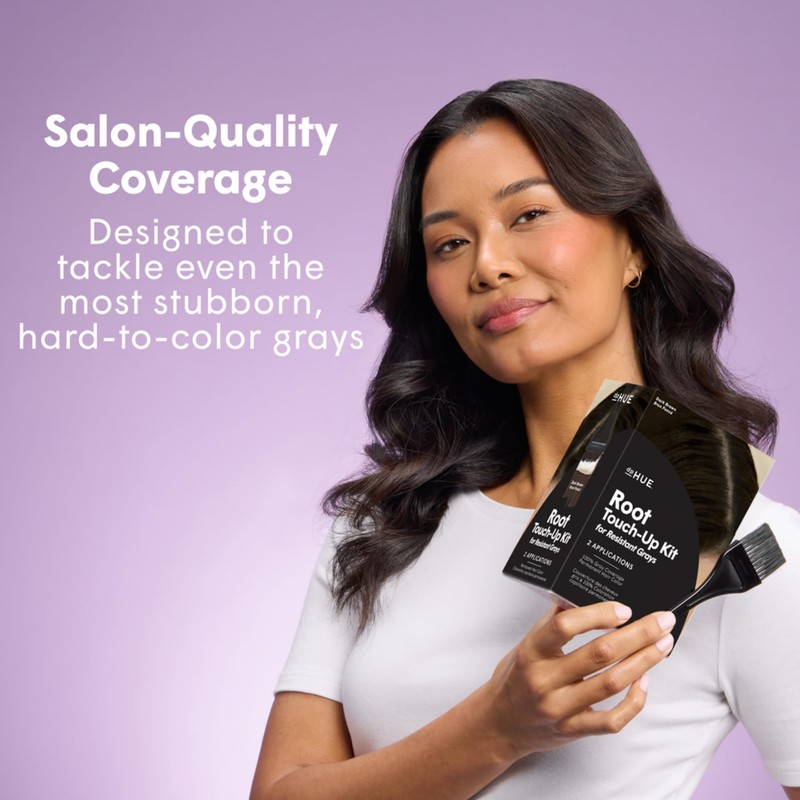 dpHUE Root Touch-Up Kit for Resistant Grays, Black - Permanently
