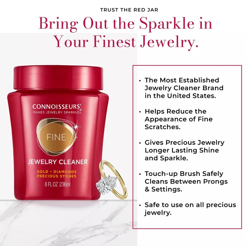 Connoisseurs Jewelry Cleaner Solution Safely Clean All Jewelry Gold Silver