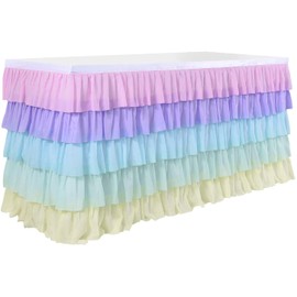 Forever Young UK Table Cloth Unicorn Pastel Back Drop Party Decoration Table Skirt - L185cm X H78cm