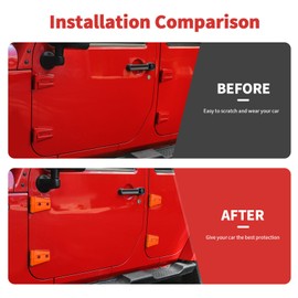 SQQP Door Hinge Trim Cover ABS Exterior Accessories 8Pcs Compatible with 2007-2018 Jeep Wrangler JK JKU(Orange)