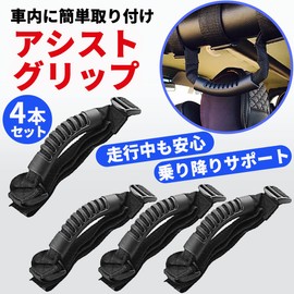 dodtazz Car Assist Grip 4-Piece Set Handle Handrail Soft Type Headless Easy Installation (4-Piece Set)