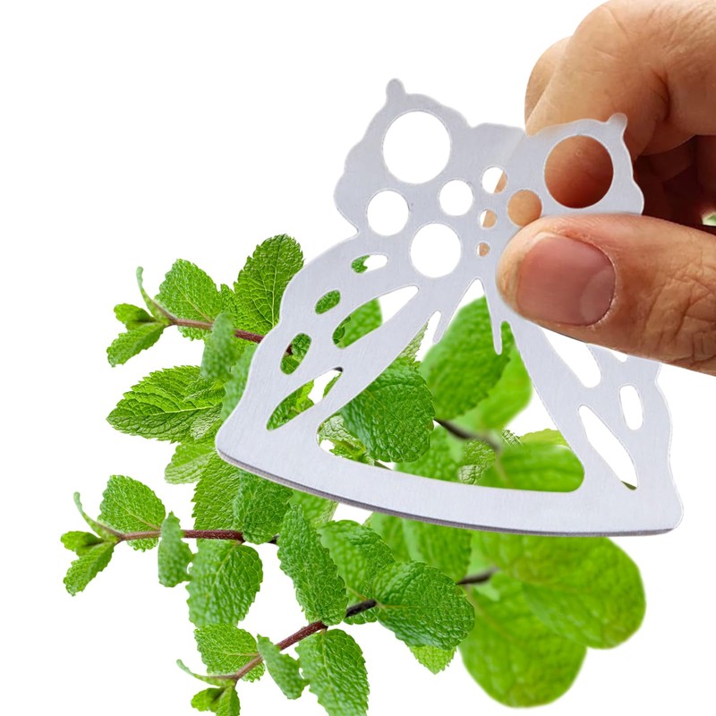 Stainless Herb Stripper, Easy to Clean Butterfly Handleless Pottery Herb