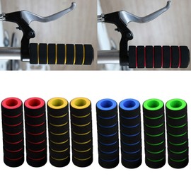 Psdndeww 2 Pairs Bicycle Handlebar Grips Lightweight Sponge Anti-Slip Bicycle Handle Sleeve for Mountain Bike Cycling