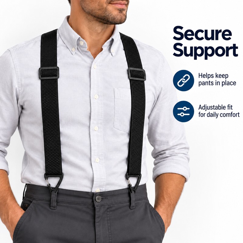 Heavy Duty Work Suspenders for Pants – Adjustable 1.5-Inch Wide
