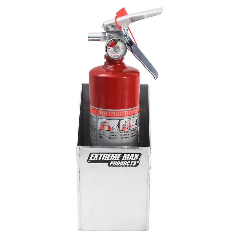 Extreme Max 5001.6091 Aluminum Fire Extinguisher Holder Storage for Enclosed