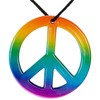 HIPPIE NECKLACE WITH MULTICOLOR PEACE MEDALLION For FANCY DRESS