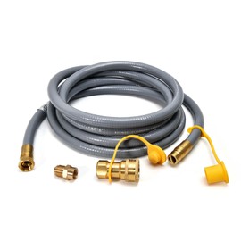 ABYDA 12Feet 1/2 Inch ID Natural Gas Hose with Quick Connect Fitting-Ideal for BBQ, Grill, Pizza Oven, Patio Heater, and More Low-Pressure Appliances - Natural Gas Conversion Kit, CSA Certified