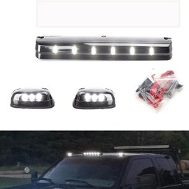 Pyladea Full Set White Cab Roof Marker LED Lights Assy 2500HD 3500HD Replacement for Chevy GMC 2007-2013