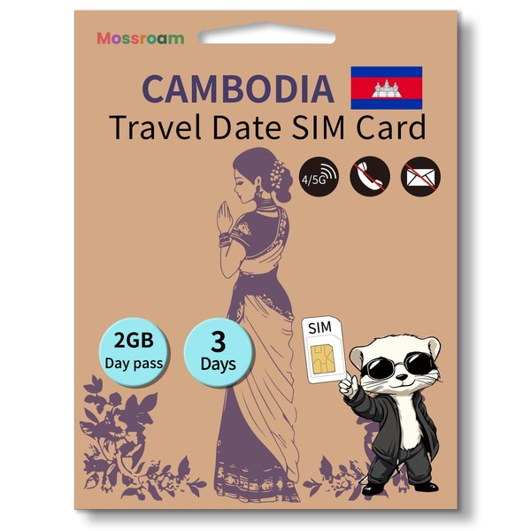 Cambodia Data SIM Card: Daily 2GB High-Speed Data, 3 Days