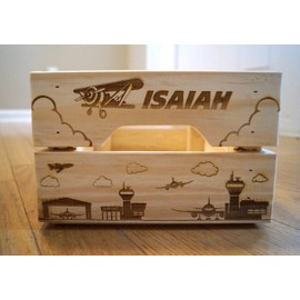 Airplane Storage Box, Airplane Decor, Airplane, Airplane Nursery, Kids Crate, Kids Toy Box, Vintage Airplane, Aviation Decor, Boys Room Decor, Wooden Crate, Wood Crate