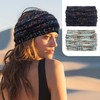 2 Pieces Knitted Headbands for Women, Warm Winter Earmuffs, Braided