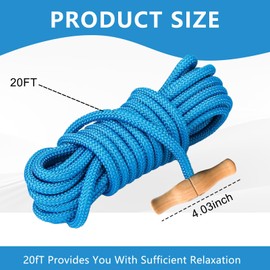 PR-20 Tree Pruner Rope Replacement Kit (20ft) Compatible with Jameson Fiscar Big Mouth Manual Pole Saw & Tree Pruner - Wooden Handle, Diameter Rope - Tree Trimmers Long Handle Pruner