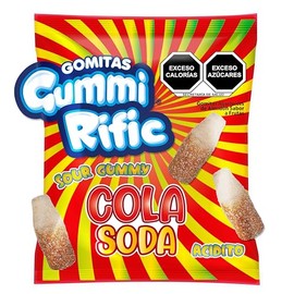 GummiRific Gomitas agridulces en forma de botellas de cola en presentación de 150 g.