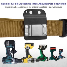Cordless Drill Holster Belt Tool Holder with Clip for Hammer Drills Cordless Drill Holster Belt Holder for Cordless Screwdriver for 5 cm Tool Belt