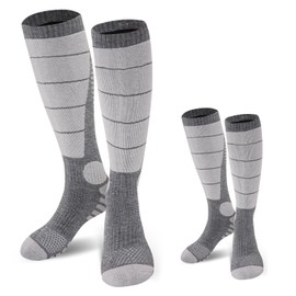 Trustfeet Ski Socks, 2 Pairs Ski Socks, Snowboarding Socks, Graduated Pressure, Warm, Merino Wool, Outdoor, Winter, Graduated Compression, Moisture Wicking, Quick Drying, Antibacterial, Odor