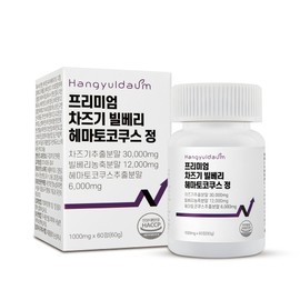 Hangyeoldaum Premium Perilla, Bilberry & Haematococcus Tablets 1000mg 60 Tablets / 한결다움 프리미엄 차즈기 빌베리 헤마토코쿠스 정 1000mg x 60정
