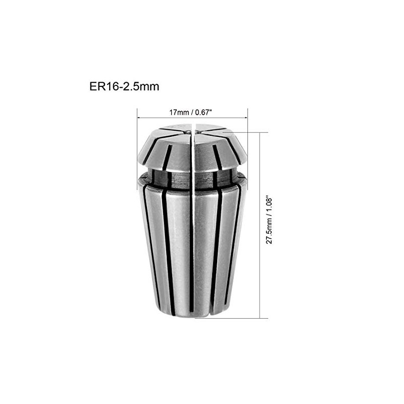 sourcing map ER16 2.5mm Spring Collet Chuck for CNC Engraving