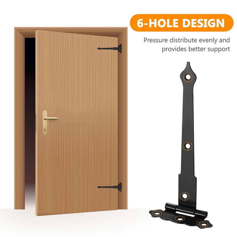 8 PCS T-Strap Hinges, Heavy Duty Gate Hinges, Metal Tee