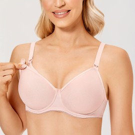 Gratlin Women’s Underwire Nursing Bra, Clip Down Cups, Maternity, Pregnancy and Nursing Bra - Completely covered 75D