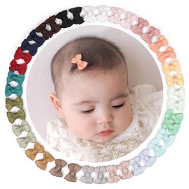 MiDoDo Baby Girl Hair Bows 40 Pieces 20 Colours Baby Bow Hair Pins Small 1.37 Inch Hair Bows Alligator Clips for Girls Infants Toddlers