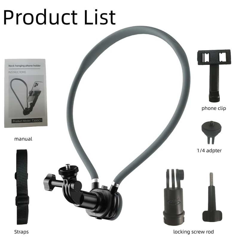Neck Hanging Phone Holder, Hands Free POV/Vlog Chest Camera Holder