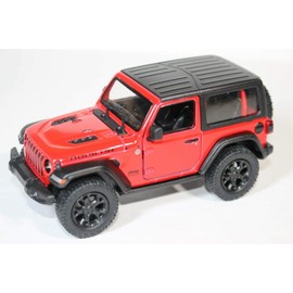 KiNSMART - Jeep Wrangler Rubicon Off Road 4x4 5 inch 1:34 Scale Die Cast Model Replica Toy Car (Red Hardtop)