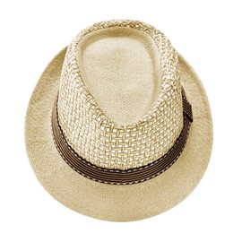 TINAYAUE Elegant Men's Sun Hats Summer Breathable Mesh Straw Hat Short Roll up Brim Outdoor Travel Party Top Hat Gift for Dad Mum Mid-Elderly Fedora Trilby Hat Cool Beach Vacation Panama Cap Beige