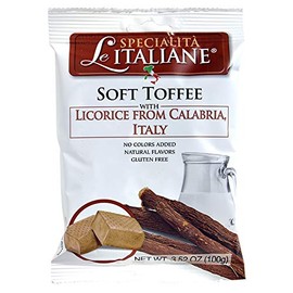 Serra Le Italiane, Italian Natural Toffee Licorice Candy from Calabria Italy, 3.5 Oz (Pack Of 12)