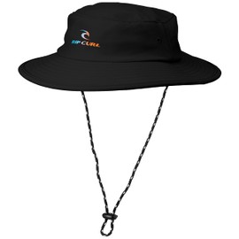 Lip Curl R05-901 / BEACH HAT Kids Surf Hat (with Drawcord) Amphibious Ocean Cute, BLK_Black