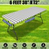 Smiry Picnic Table Cloth 2 Pack, Waterproof Elastic Fitted Tablecloths