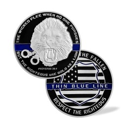 US Police Officer Law Enforcement Challenge Coin Thin Blue Line Lives Military Coins