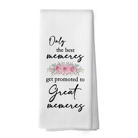 Mcehtle Great Memeres Gifts Kitchen Towels, Grandma Gifts from Grandchildren Grandkids Hand Towel,Only The Best Memeres Get Promoted to Great Memere Decorative Tea Towel Dish Towels 16x24 Inch