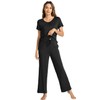 WiWi Women's Viscose from Bamboo Short Sleeve Pajama Set Soft