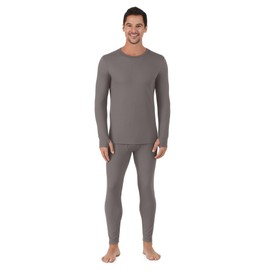 Cuddl Duds Mens Thermal Underwear - Heavyweight Base Layer 2-Piece Set - Cozy Moisture-Wicking Long Johns - Winter Clothing - Graphite - X-Large