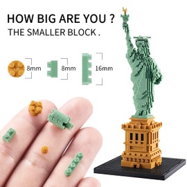 DOLBLOCK World Famous Architecture Micro Building Blocks Set 2810 PCS Statue of Liberty - a New York Landmark Collectible Model for Adults or Teens, in Living Room or Office Decorative Items