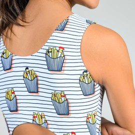 Destira Gymnastics Leotards for Women, Fry-Yay, Super Soft Leotards for Women and Juniors with Matching Scrunchie, Gymnastics, Dance, Cheer, Yoga, and More, Adult S