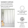 Wenko Shower Curtain, Plain Washable with 8 Shower Curtain Rings