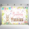 MEHOFOND 7x5ft Spring Bunny Theme Backdrop for Gril Third Birthday