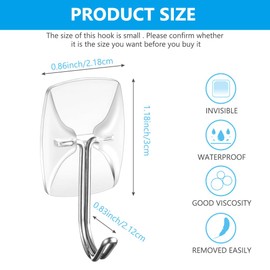 Ainiv Small Wire Toggle Hooks, 32 Clear Wall Hooks with 48 Adhesive Strips, Damage-Free Utility Hooks, No Tools Hanging Hooks Heavy Duty for Home Kitchen Office School Dorm Organizers