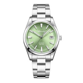 ADDIESDIVE Automatic Watches for Men NH35A Japanese Movement Self-Winding Dress Watch 100 M Water Resistant Green Dial